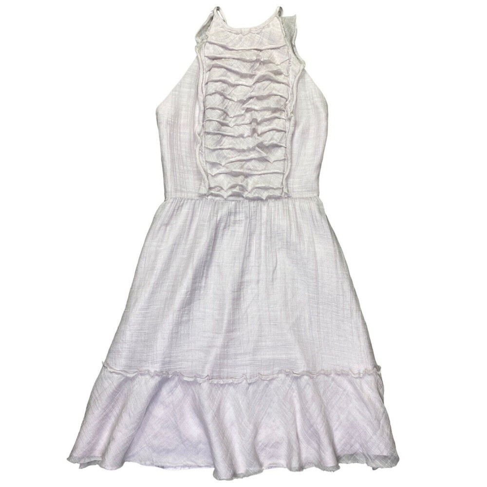 L’Agence Dress Womens Extra Small Grey Ruffle Front Layered Raw Hem Party Event